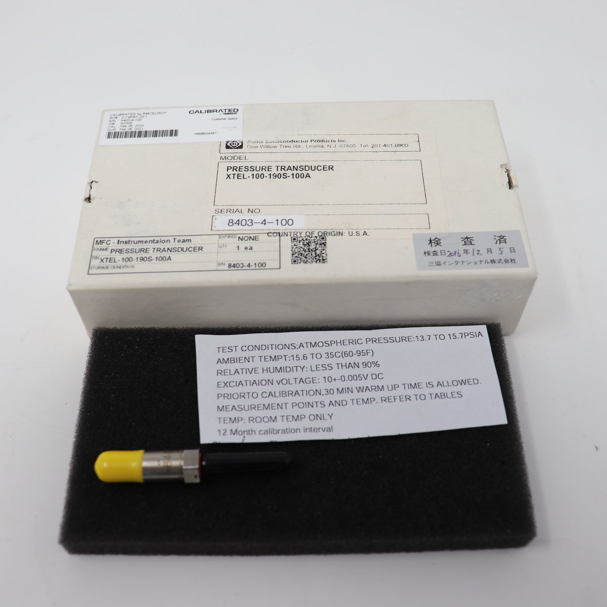 Kulite Miniature Ruggedized High Temp Pressure Transducer XTEL-100-190S-100A