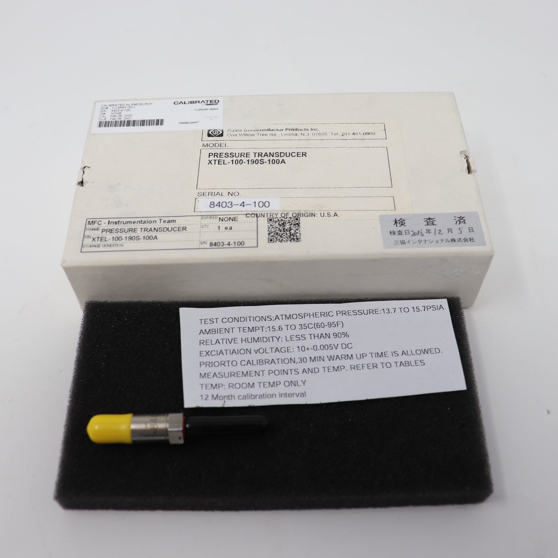 Kulite Miniature Ruggedized High Temp Pressure Transducer XTEL-100-190S-100A