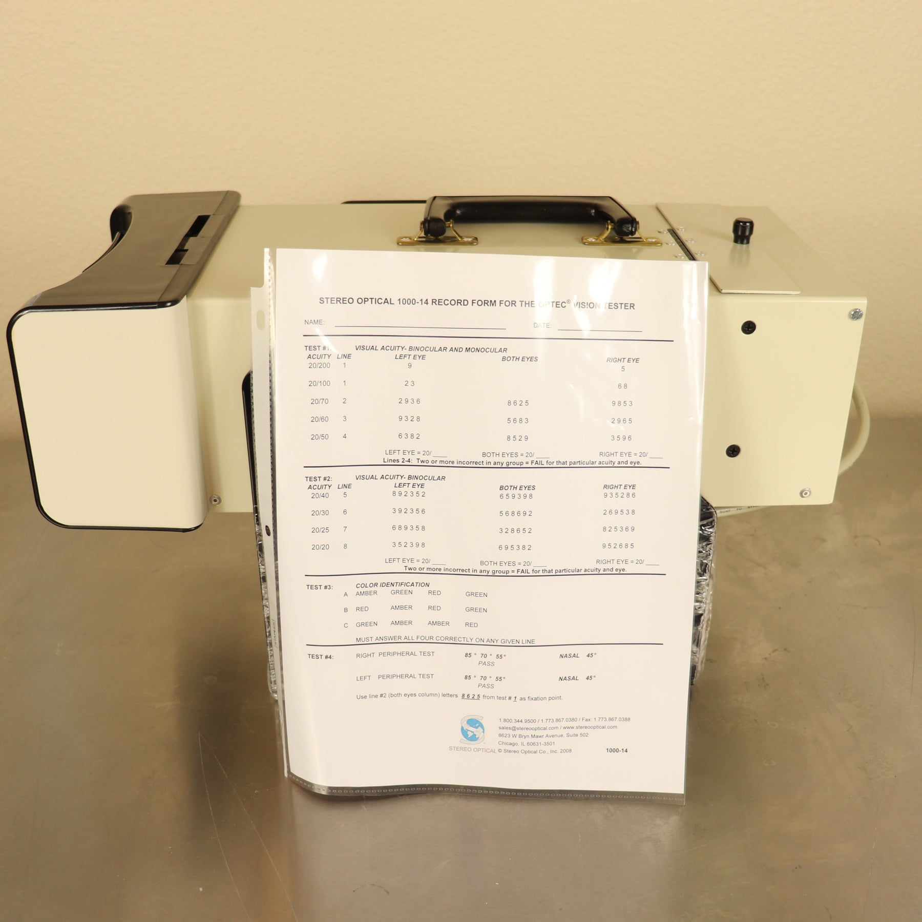 Stereo Optical Co Optec 1000 DMV Vision Screener Tester