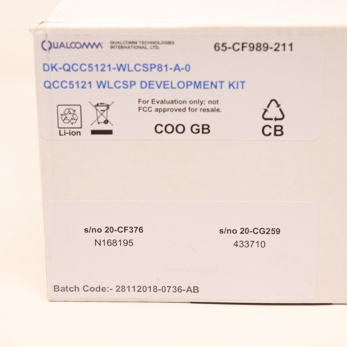 Qualcomm DK-QCC5121-WLCSP81-A-0 QCC5121 WLCSP Development Kit