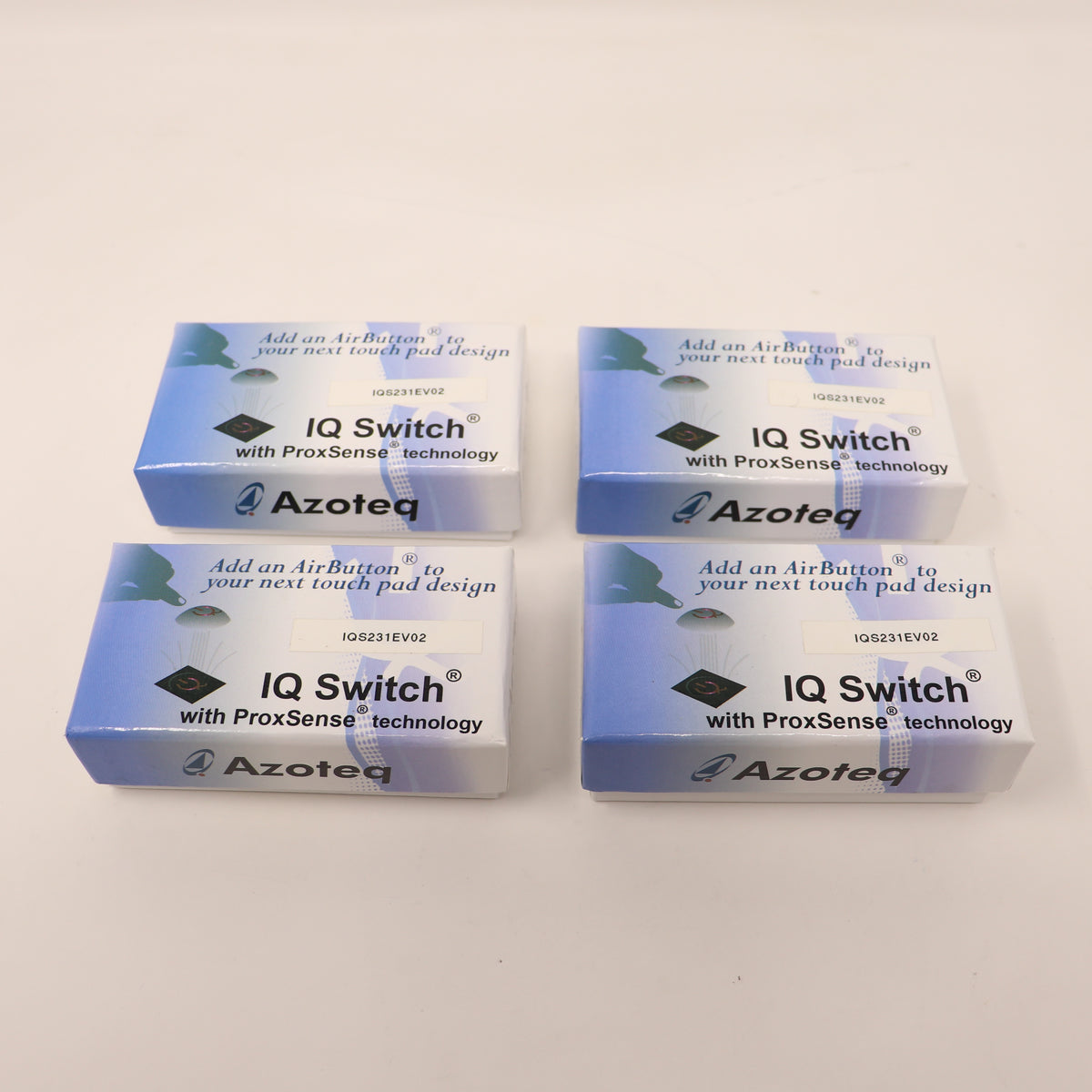 (4) Azoteq IQ Switch ProxSense IQS231EV02 Single Channel Capacitive Proximity-Touch-SAR Controller Board Kits