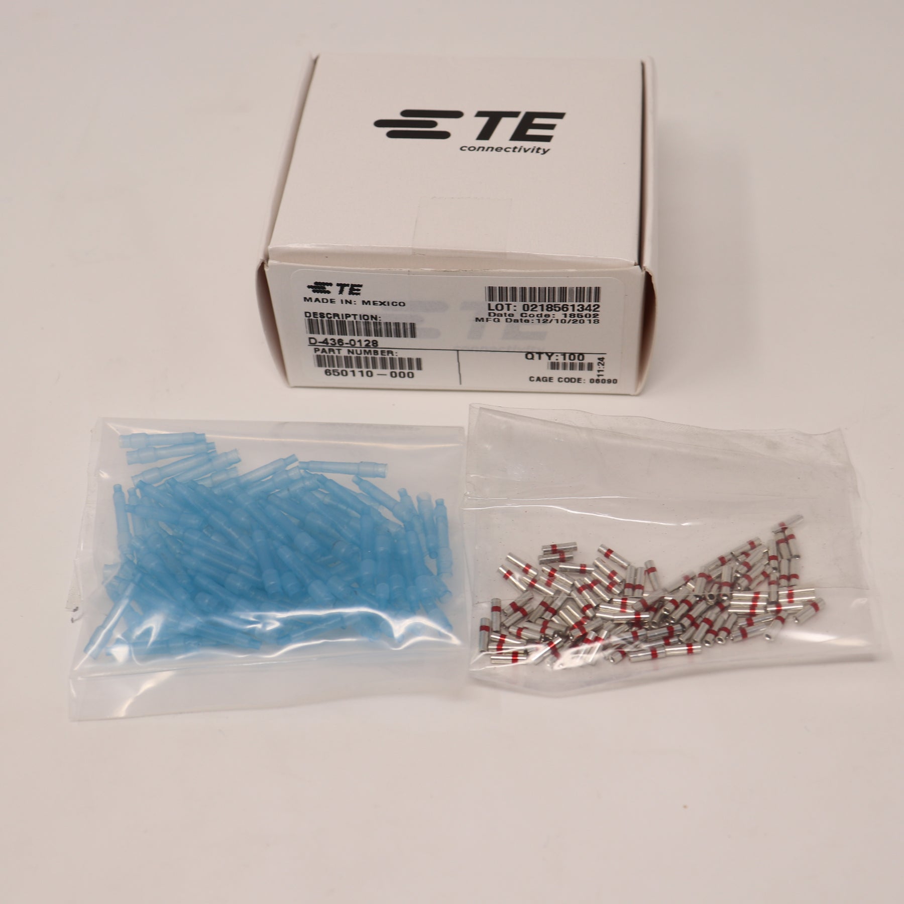(100) Pack TE Connectivity 26awg-20awg SPLICE D-436-0128