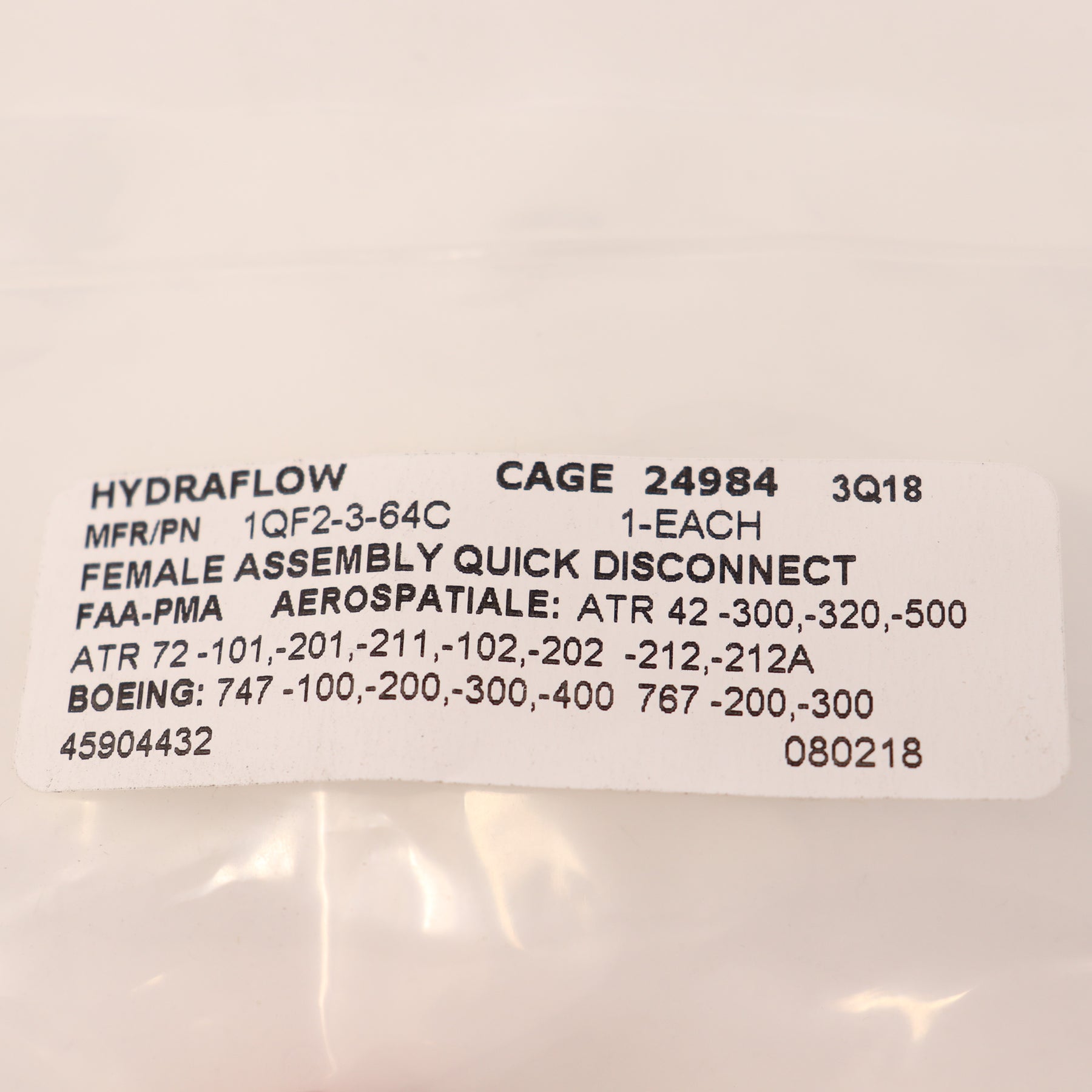 Hydraflow Female Assembly Quick Disconnect Connector 1QF2-3-64C