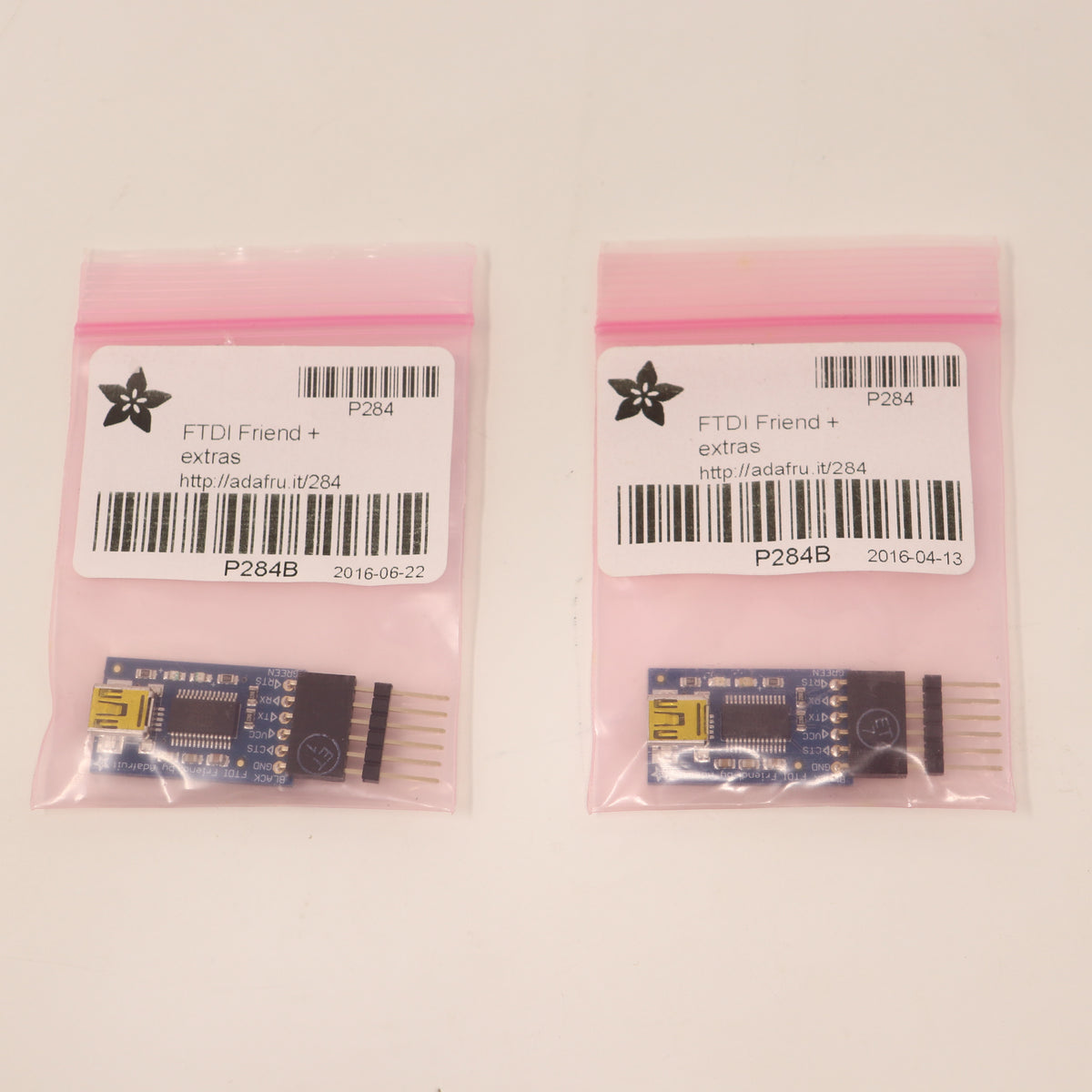 (2) Adafruit FTDI Friend + extras v1.0 USB-FTDI Interface Board