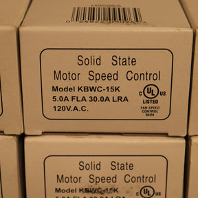 10 KB Electronics Solid State Fan Motor Speed Control 5A FLA 30A LRA KBWC-15K
