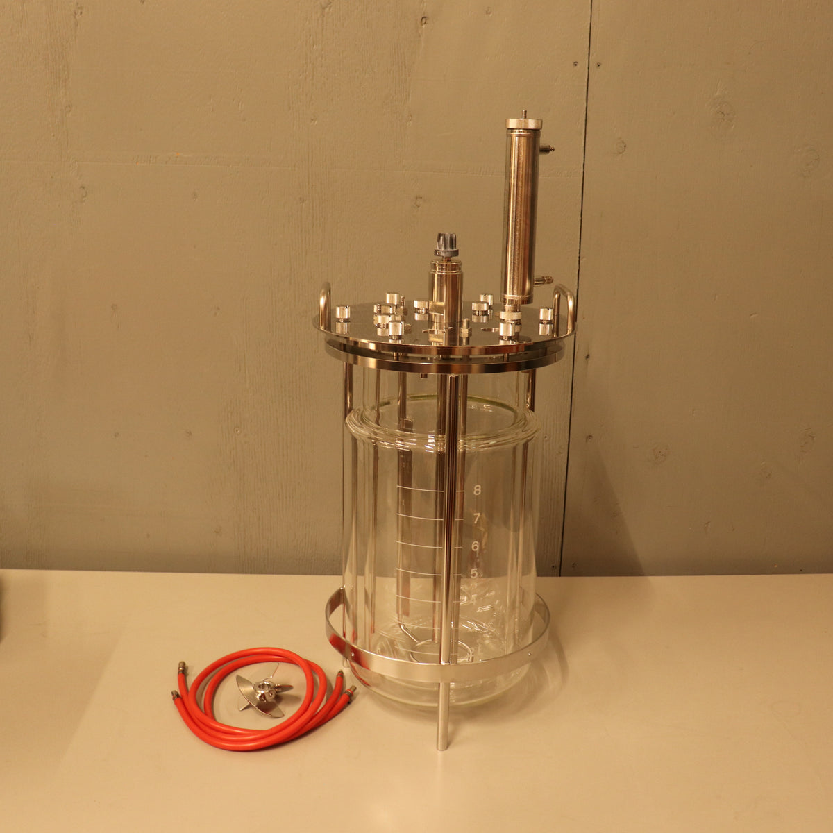 Sartorius Stedim 10L Jacketed Double Wall Glass Bioreactor Fermenter Vessel