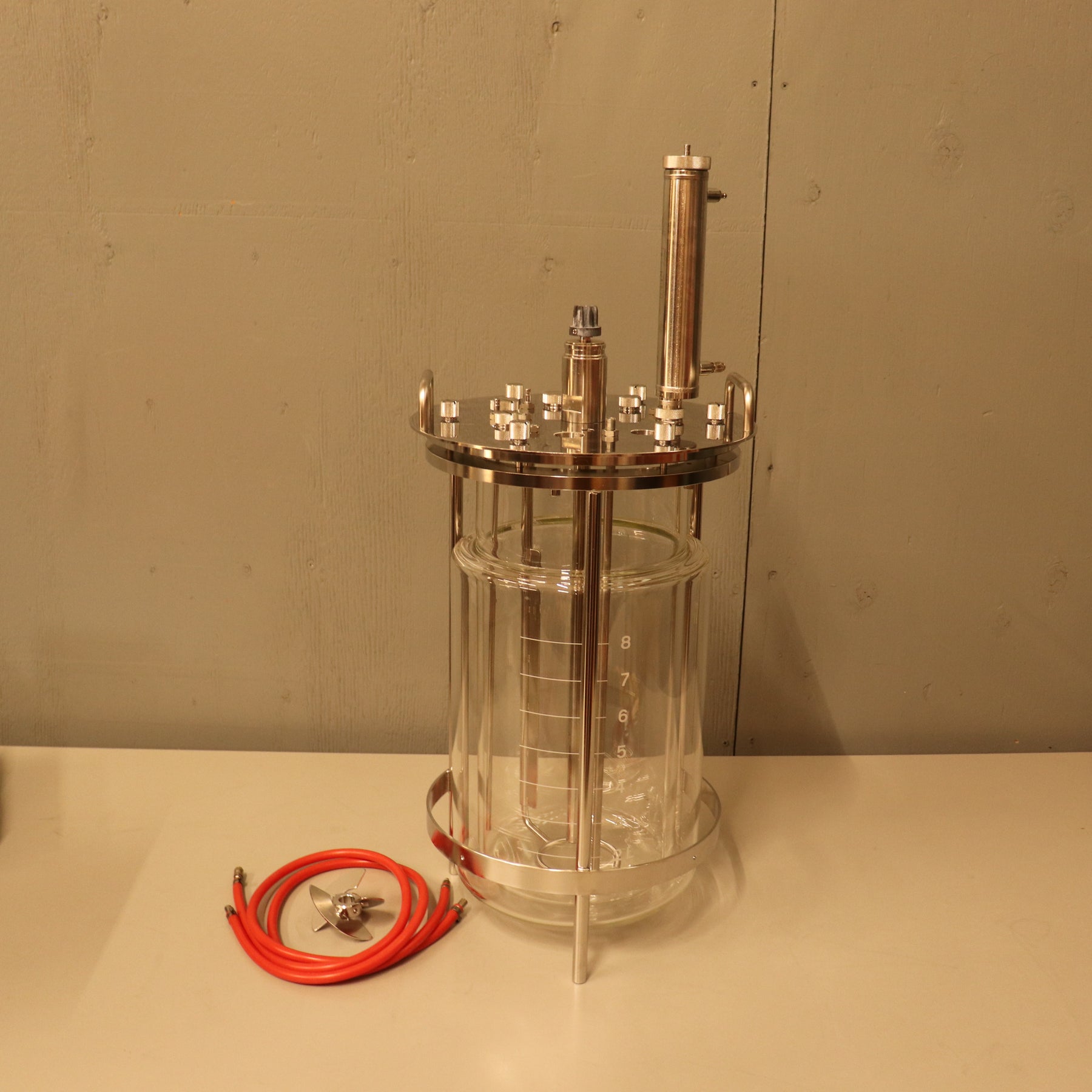 Sartorius Stedim 10L Jacketed Double Wall Glass Bioreactor Fermenter Vessel