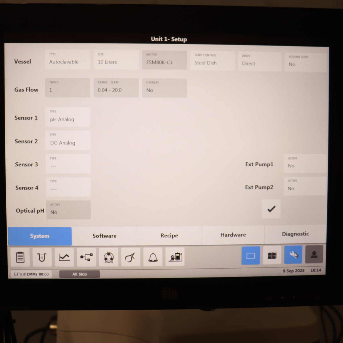 Eppendorf BioFlo 320 Bioprocess Controller Bioreactor w/ 10L Vessel