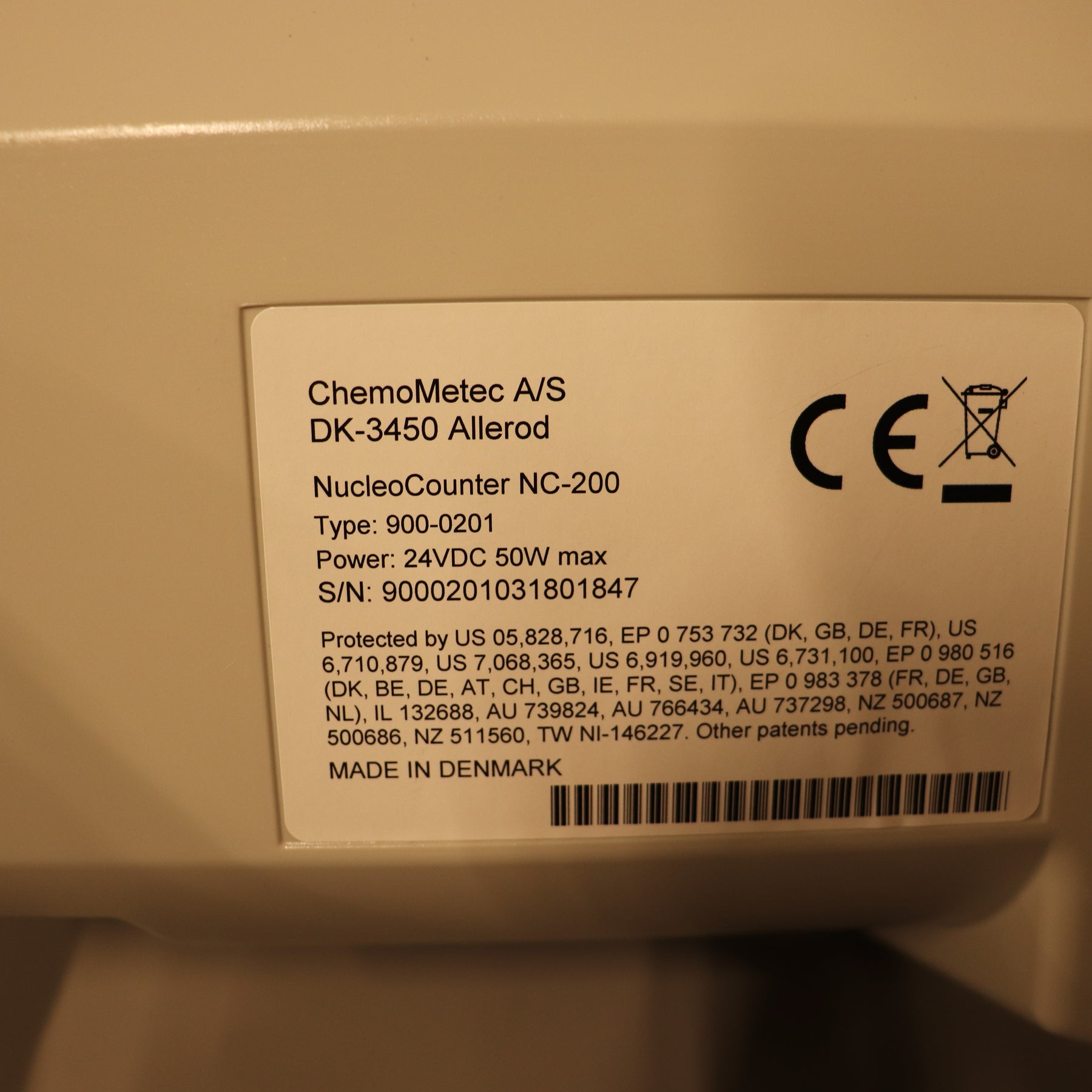 Chemometec NucleoCounter NC-200 Automated Cell Counter 900-0201
