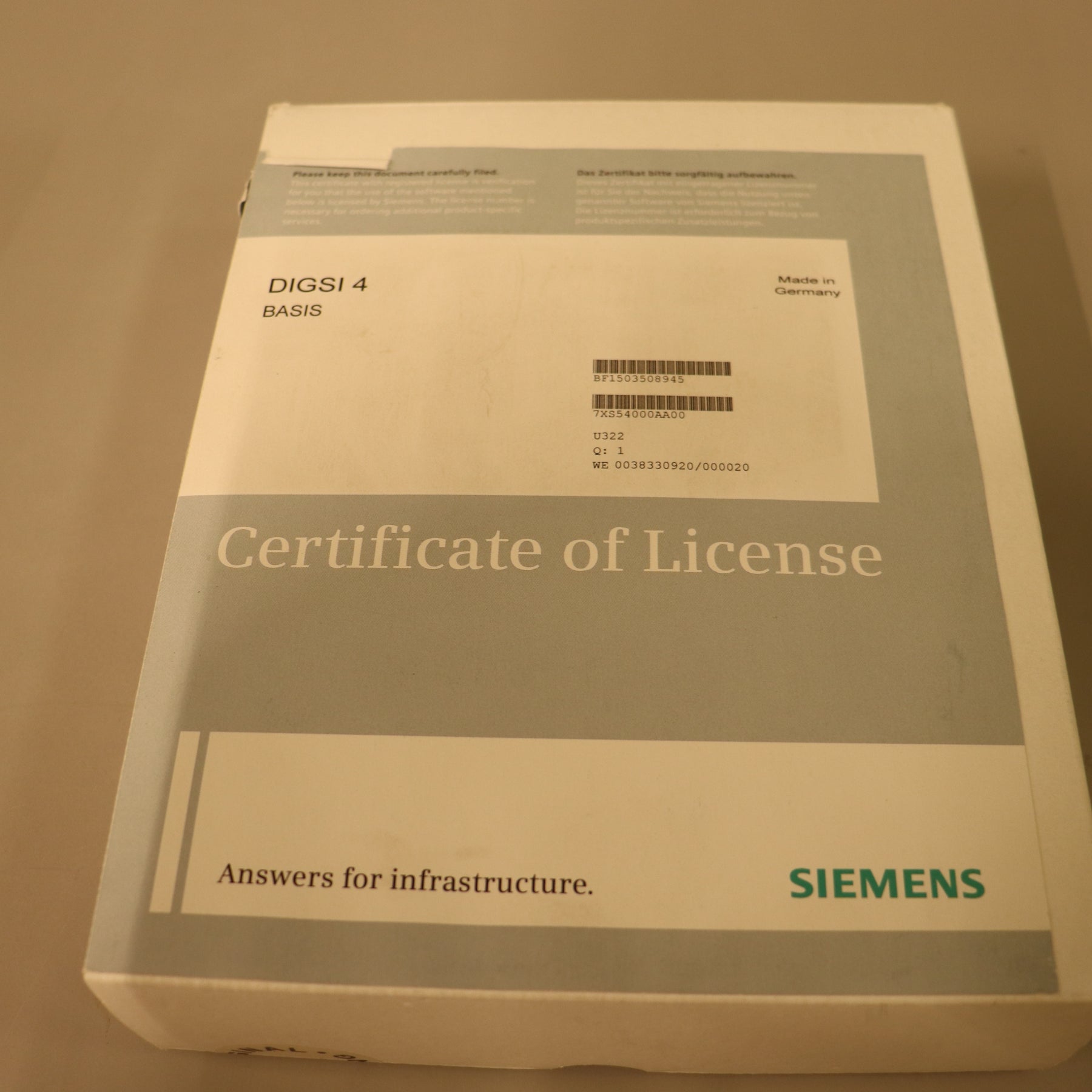 Siemens DIGSI 4 Basis v4.90 PLC software with license 7XS5400-0AA00