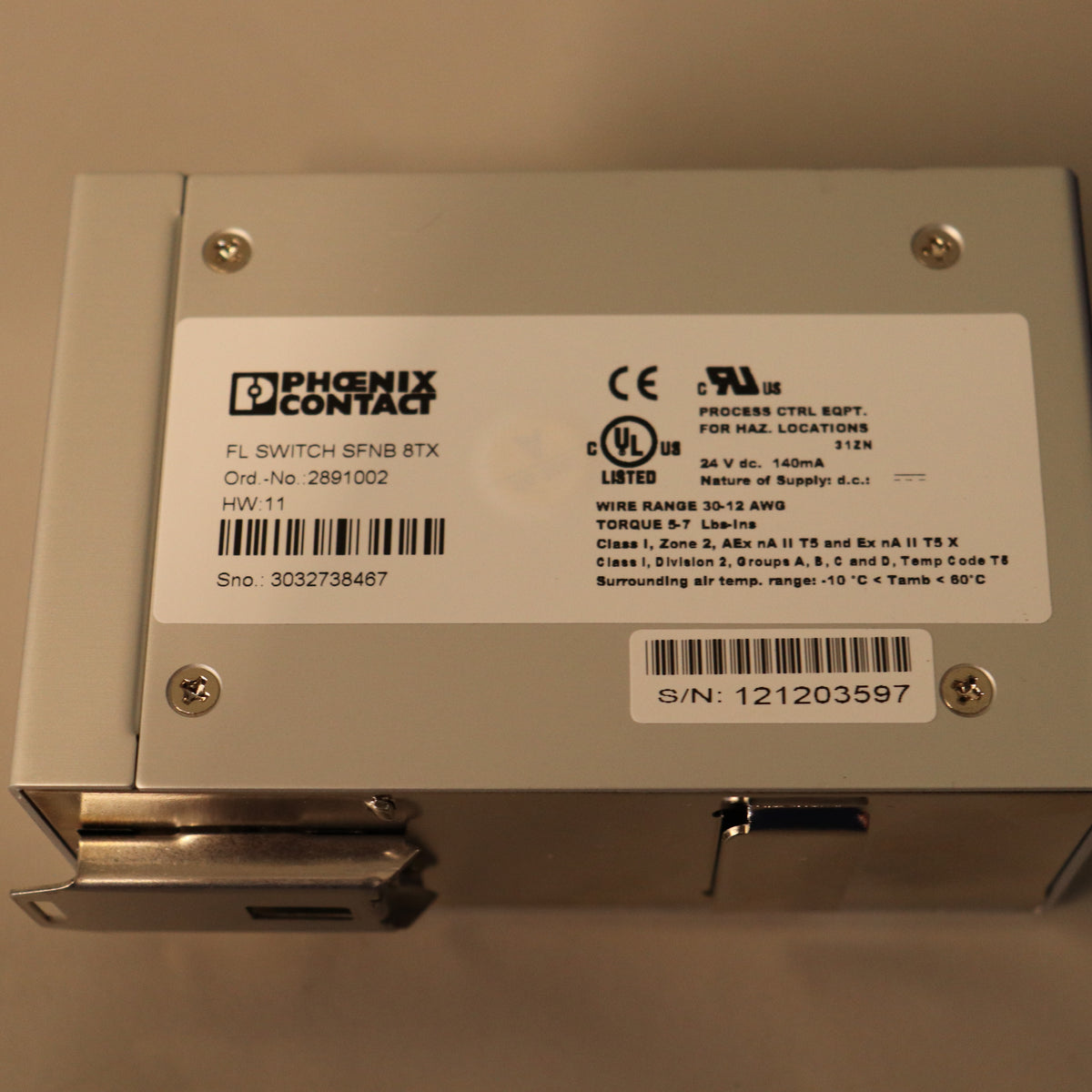 Phoenix Contact FL SWITCH SFNB 8TX Industrial Ethernet Switch 2891002