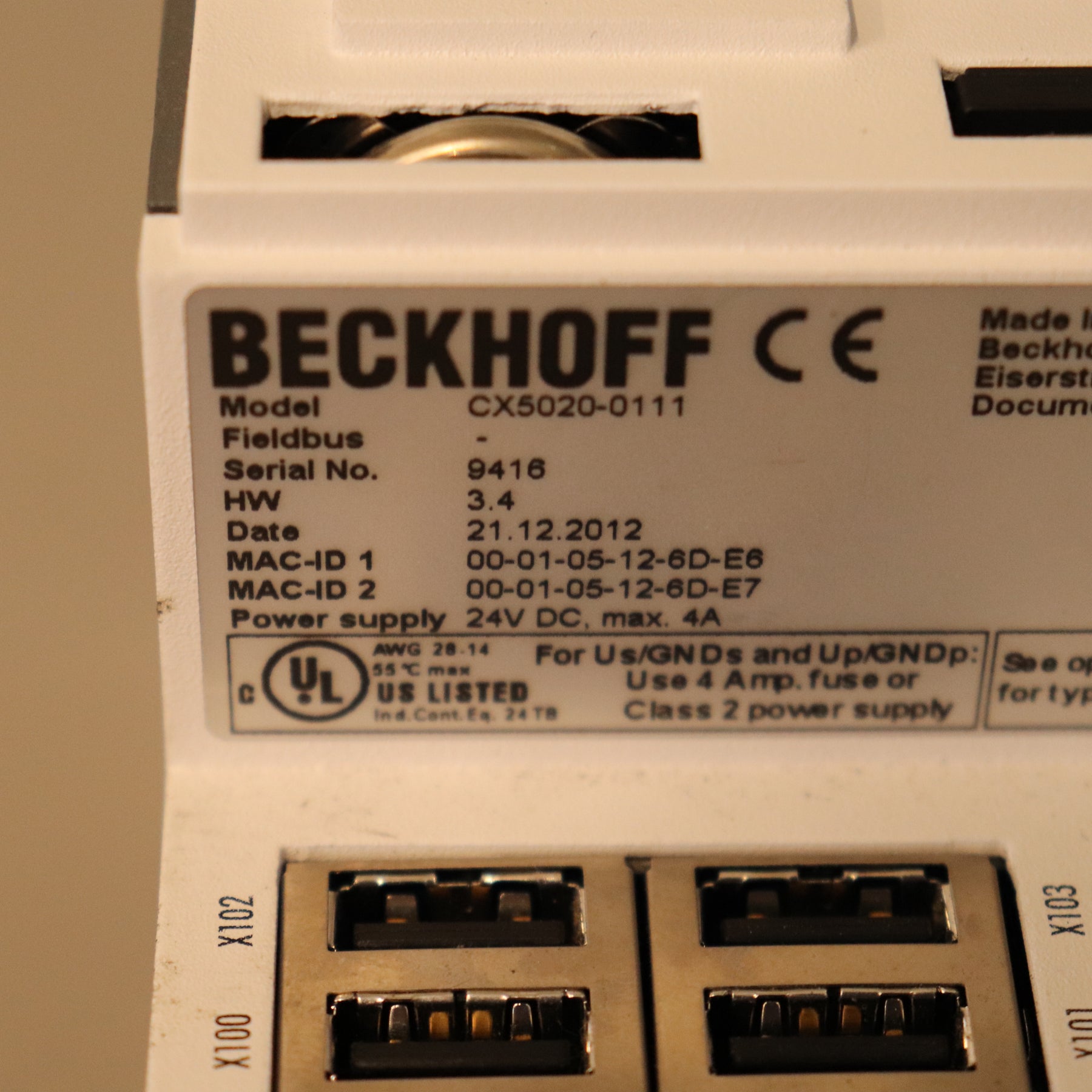Beckhoff CX5020-0111 Embedded PC CPU module