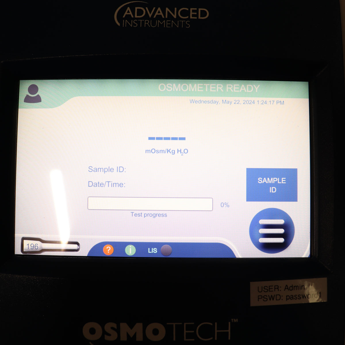 Micro Sample Test Kit Advance Instruments Advanced Instruments OsmoTECH Single-Sample Micro-Osmometer