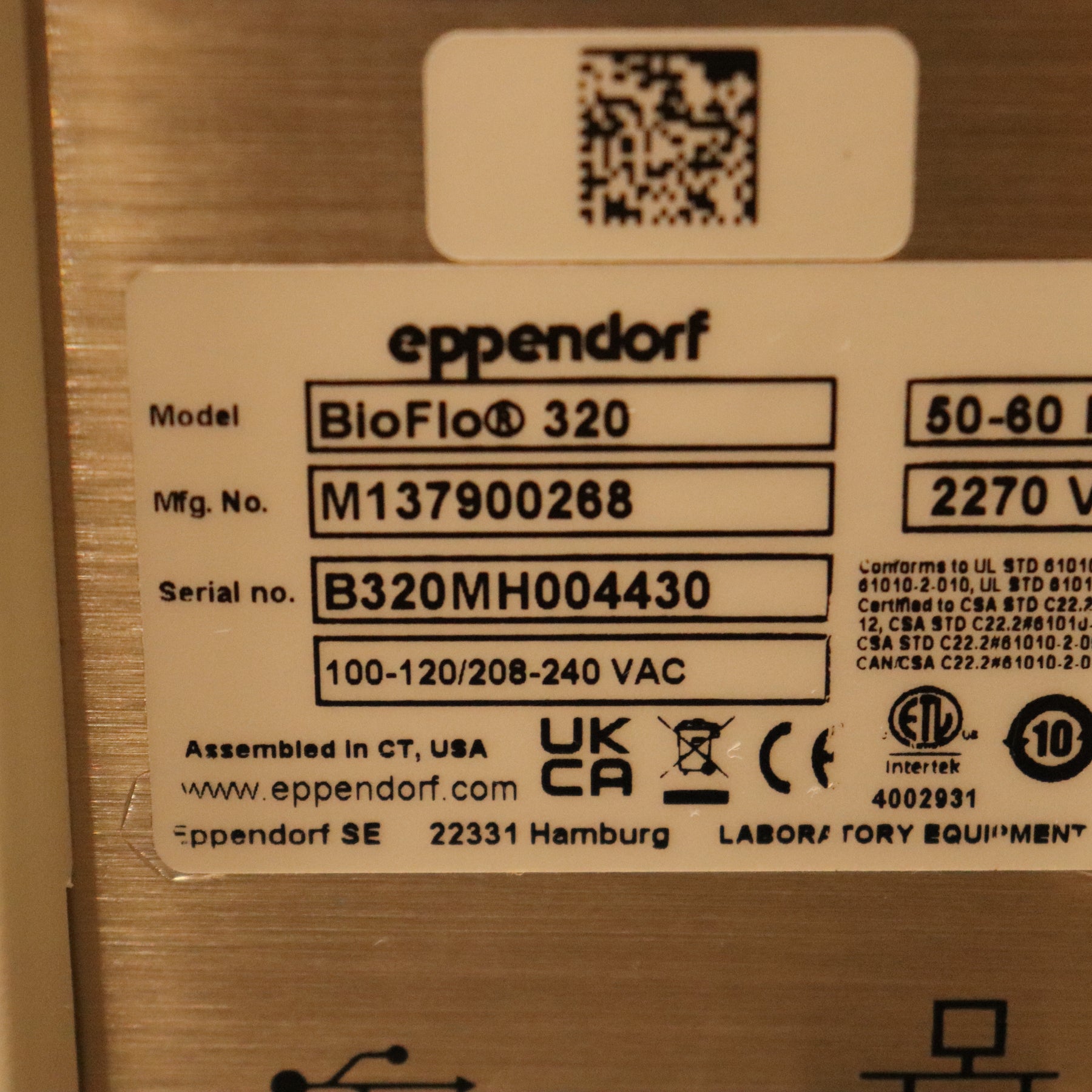 4x Eppendorf BioFlo 320 SU Bioprocess Control Stations