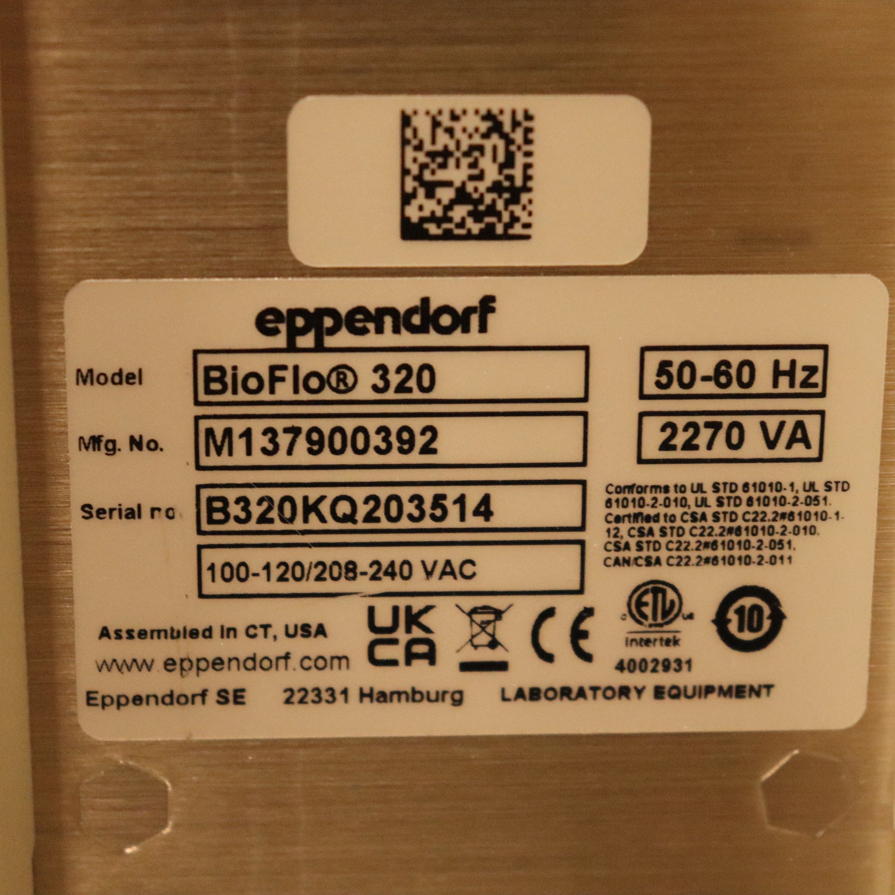 4x Eppendorf BioFlo 320 SU Bioprocess Control Stations