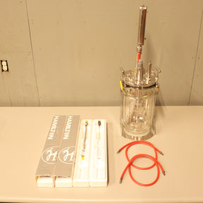 Sartorius 5L Double Wall Jacketed Glass Bioreactor Fermenter Vessel