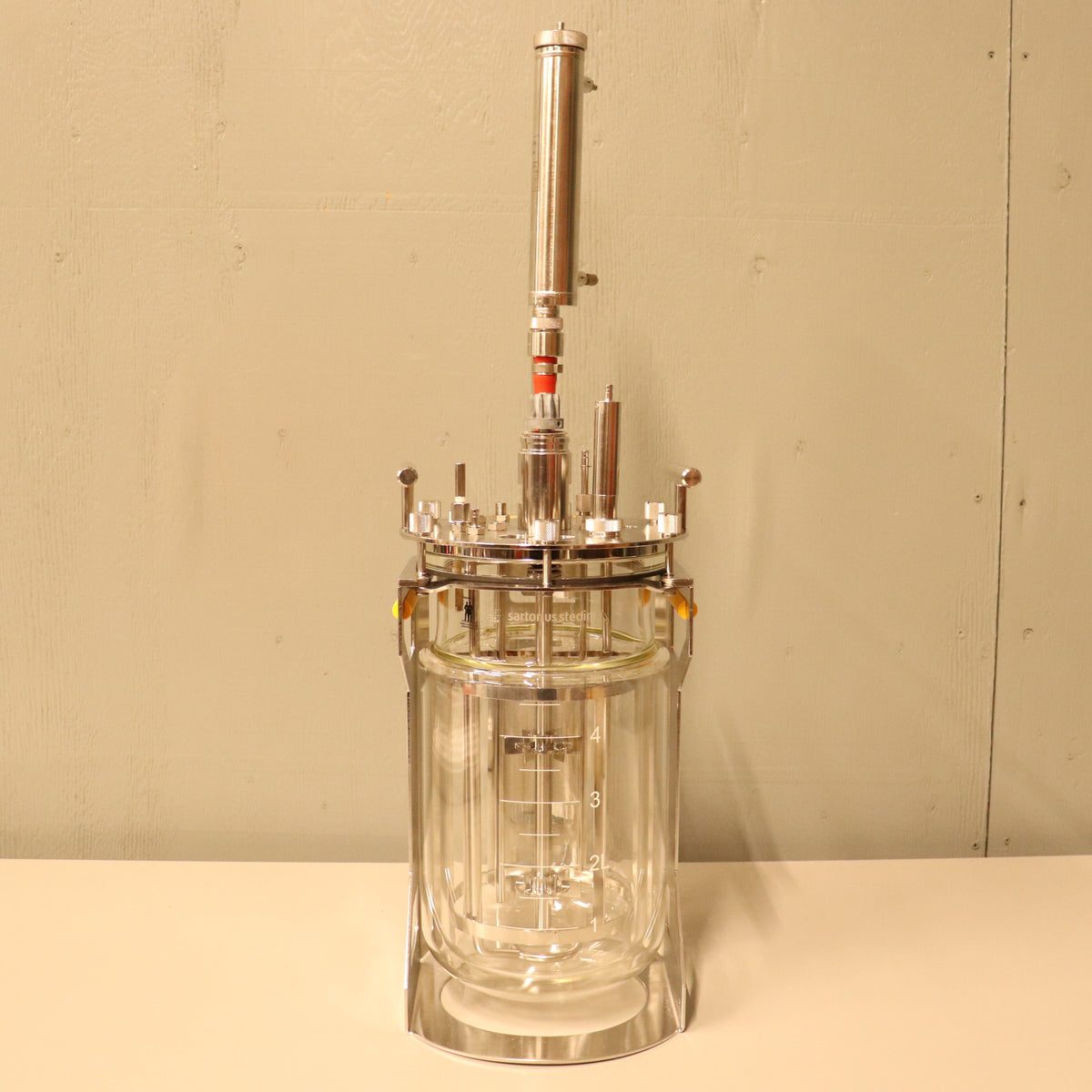 Sartorius 5L Double Wall Jacketed Glass Bioreactor Fermenter Vessel