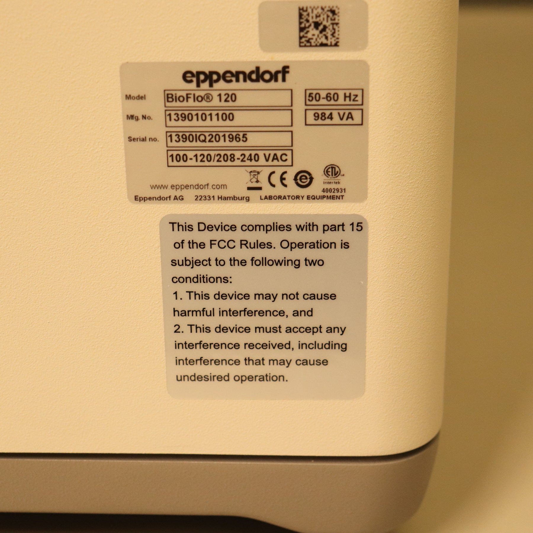 Eppendorf BioFlo 120 Advanced Bioreactor Fermenter System w/ 5L Vessel