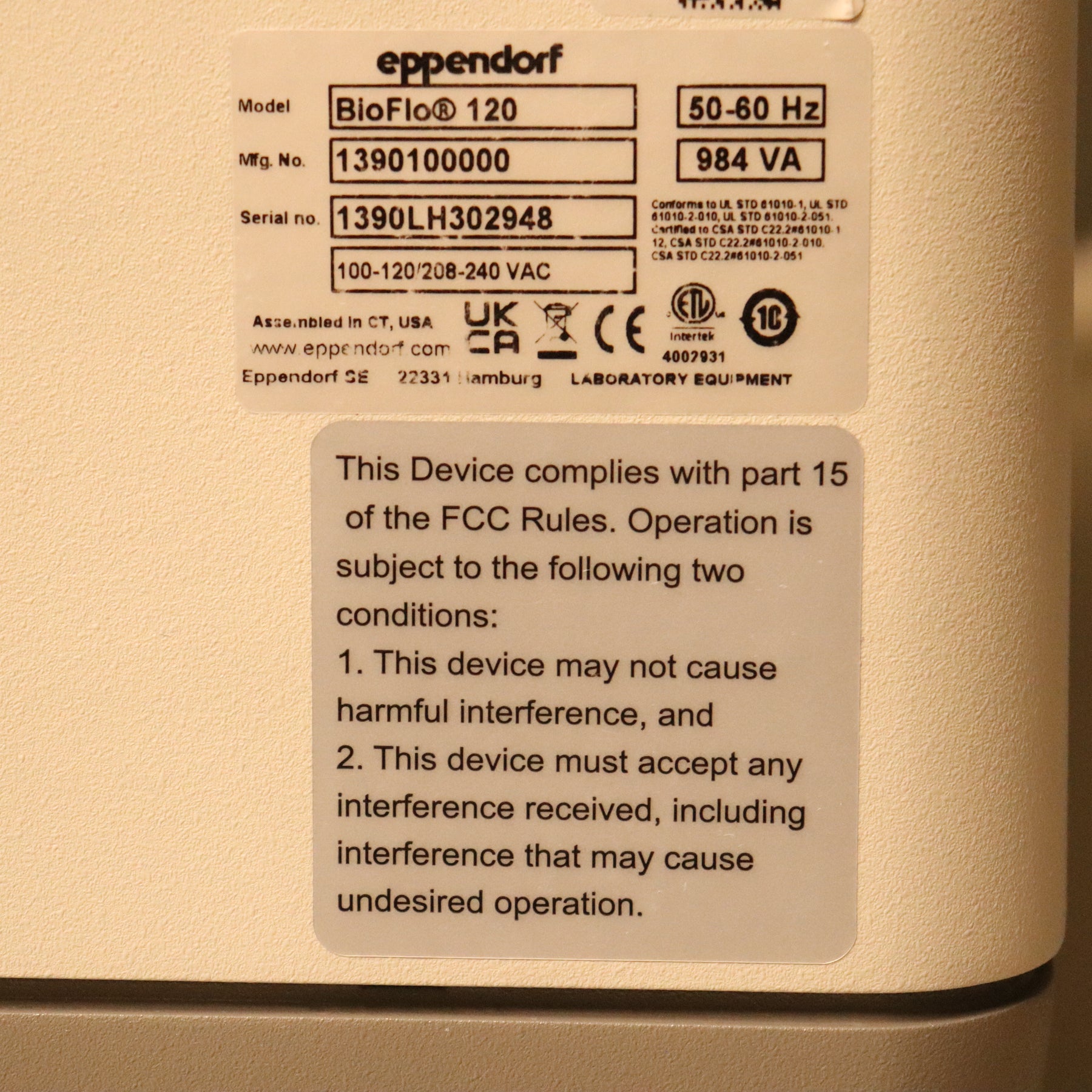 Eppendorf BioFlo 120 Bioreactor Fermenter System w/ 10L Vessel