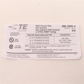 444 Pack TE Connectivity PIDG Ring Tongue Terminal, 12-10 AWG #6, 35149