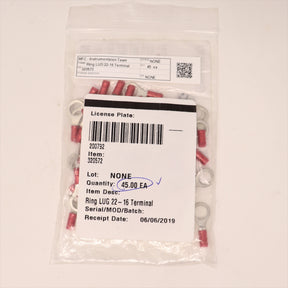 45 Pack TE Connectivity Ring Tongue Terminal 320572