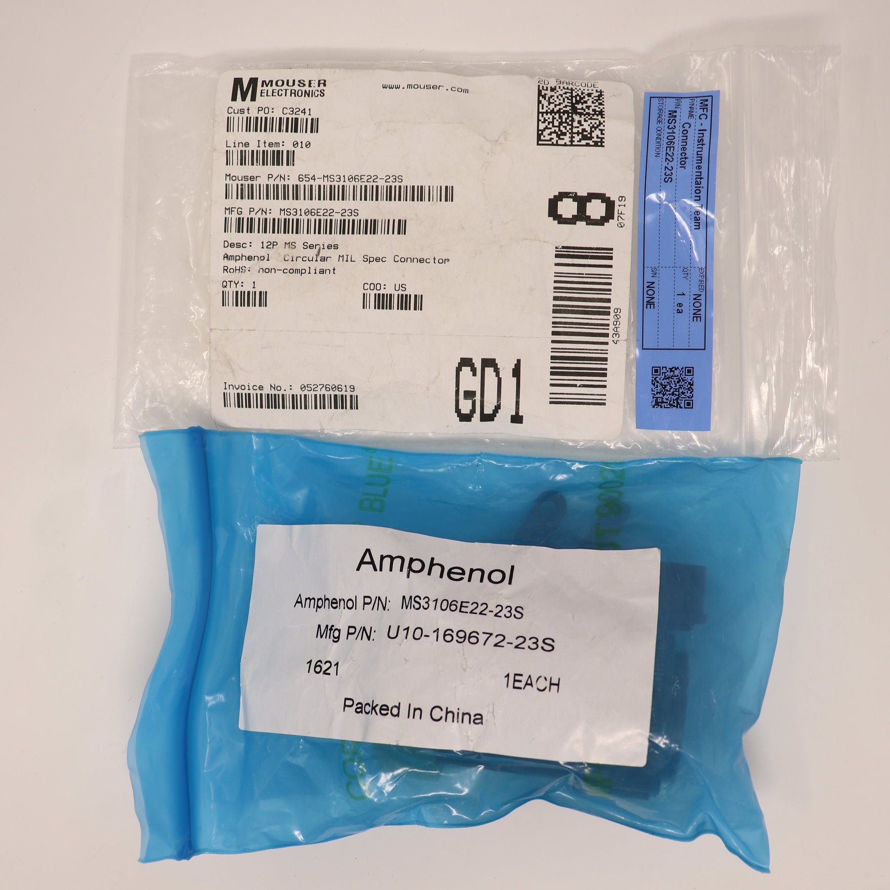 Amphenol Connector MS3106E22-23S