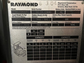 2004 Raymond 48V Man Up Narrow Aisle Forklift 3000lb SA-CSR30T