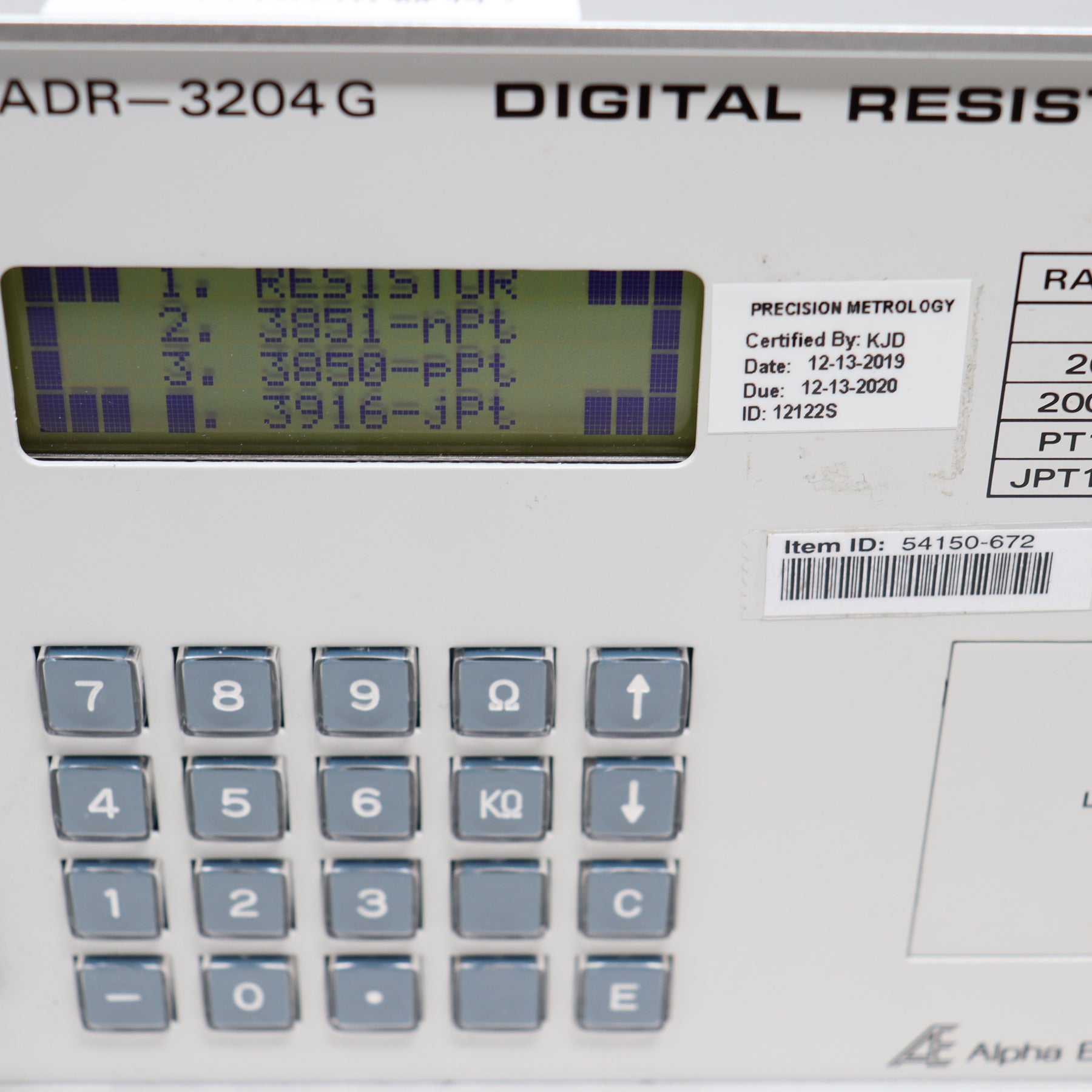 Alpha Electronics Corp. Digital Resistance Box ADR-3204G