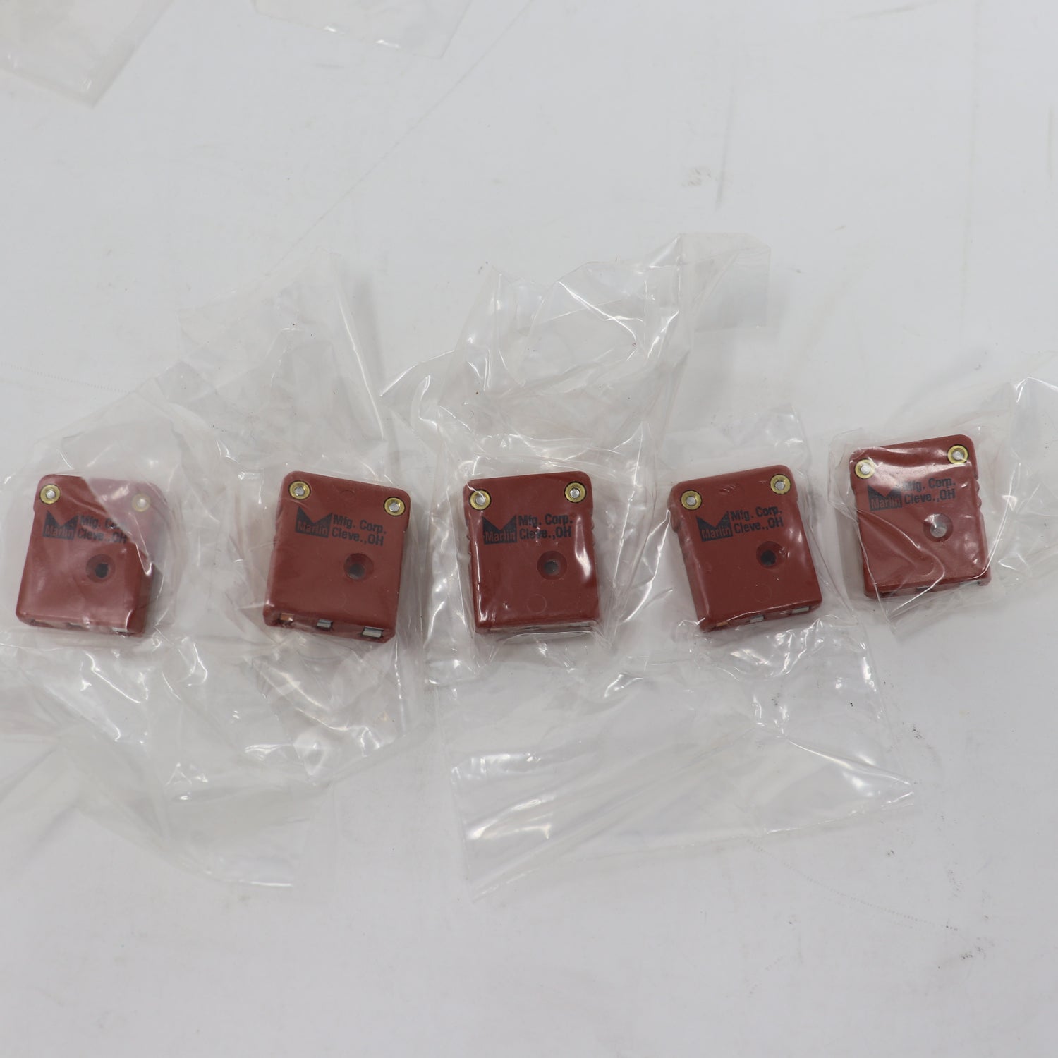 Lot of (5) Marlin High Temp Mini Type-K 3-Pole Thermocouple Plugs & Ja