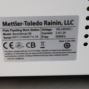 Mettler-Toledo Rainin BenchSmart 96 channel pipetting workstation 2 Heads