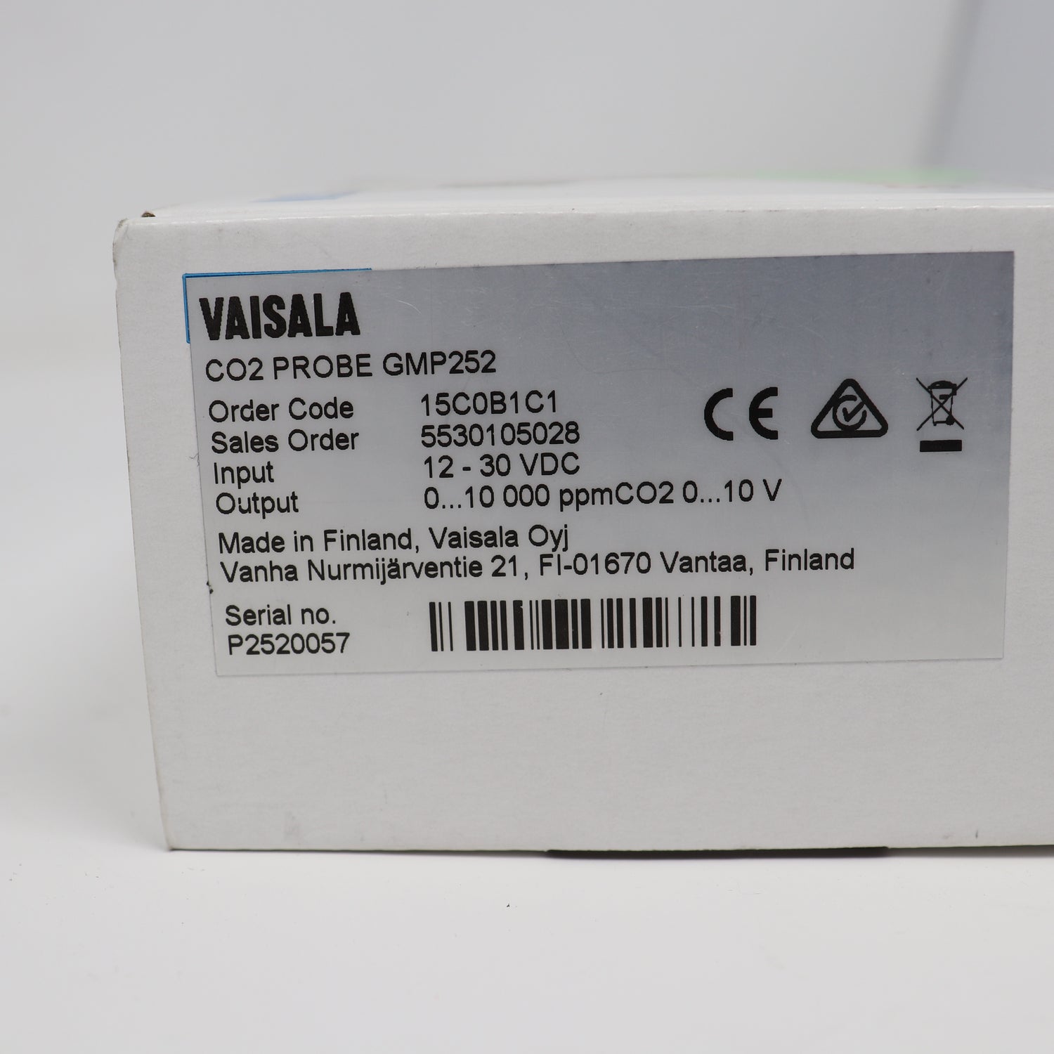 Vaisala 0-10,000ppm 0-10V CO2 Probe w/ Cable GMP252 15C0B1C1