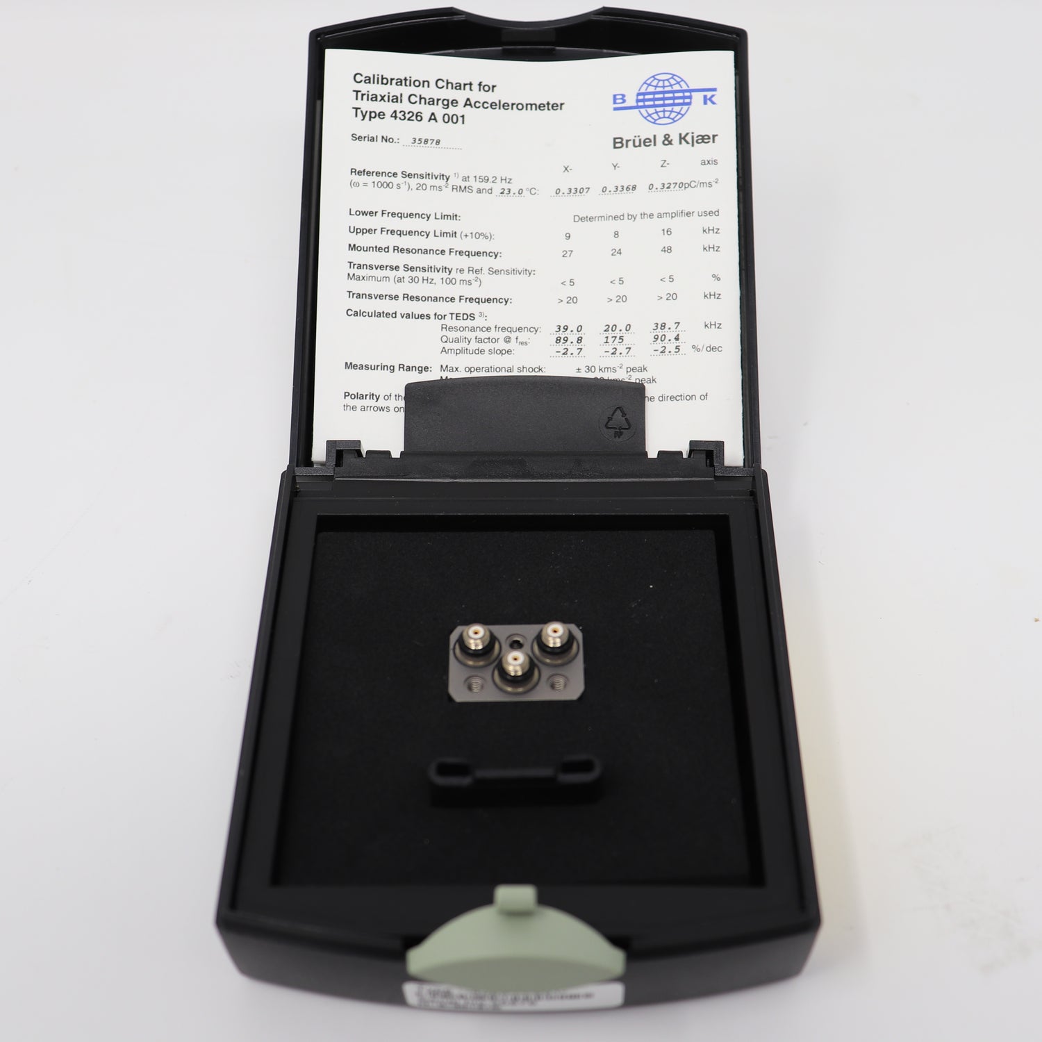 Bruel & Kjaer Miniature Triaxial Piezoelectric Charge Accelerometer 43