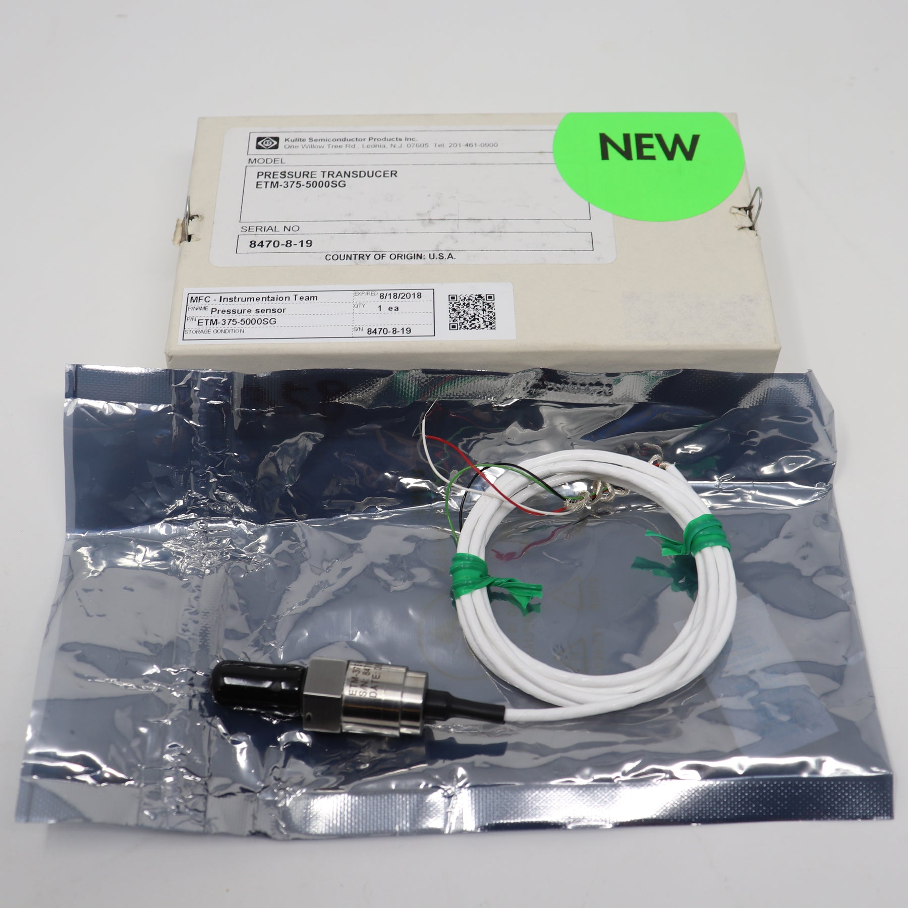 Kulite Sealed Gage 5000PSI Pressure Sensor/ Transducer ETM-375-5000SG