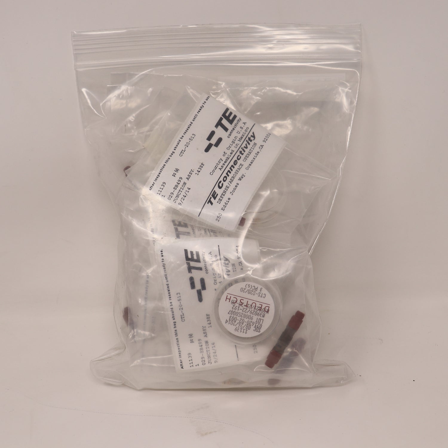(10) Pack TE Connectivity In-Line Junction Module Splice M81714/65-20-