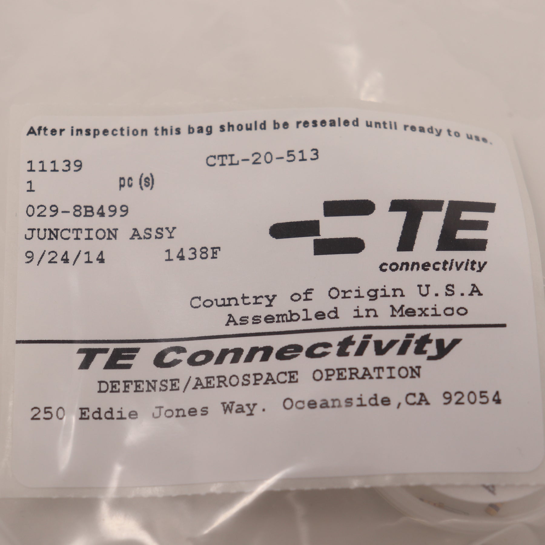 (10) Pack TE Connectivity In-Line Junction Module Splice M81714/65-20-1