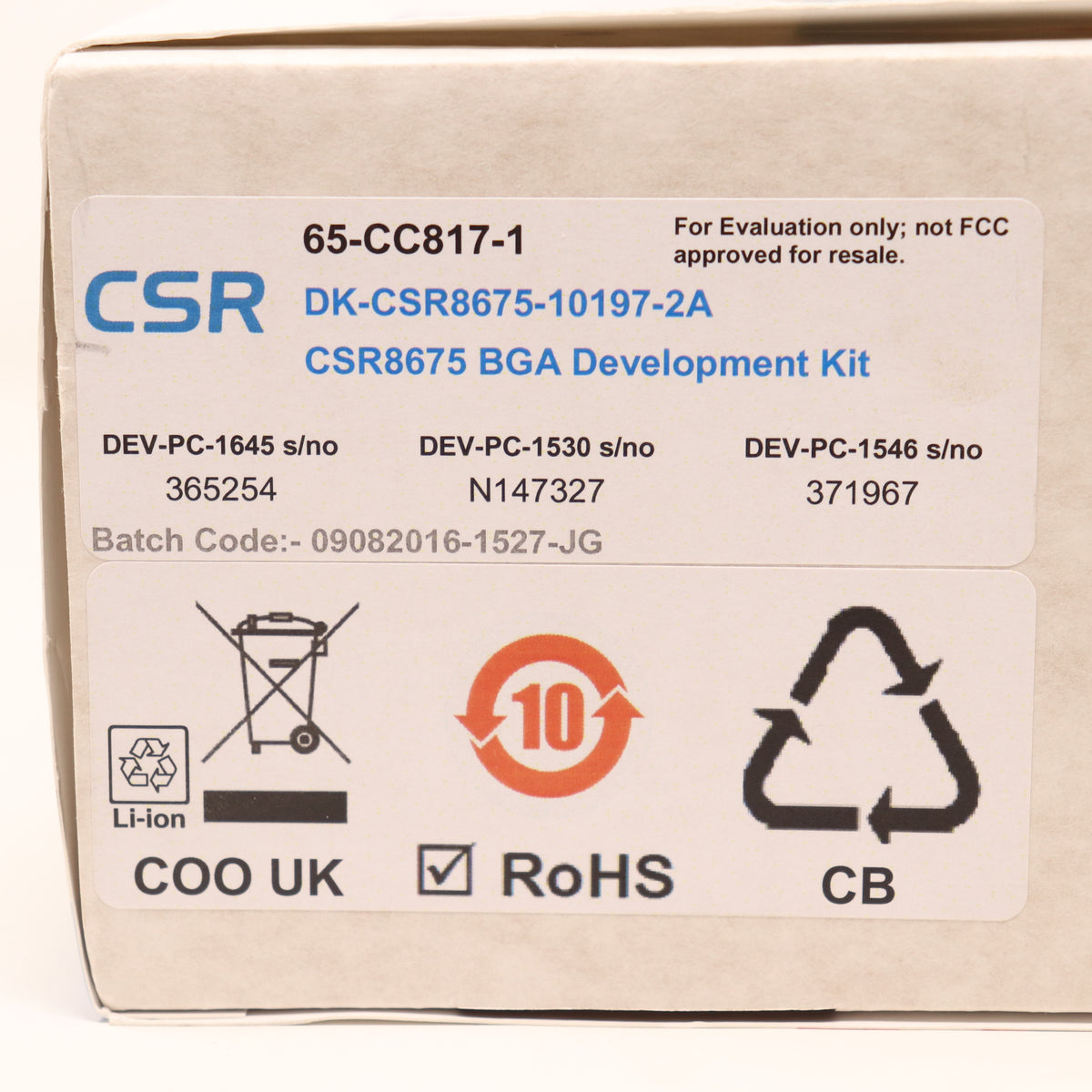 Qualcomm CSR DK-CSR8675-10197-2A CSR8675 Series Bluetooth Transceiver Development Kit