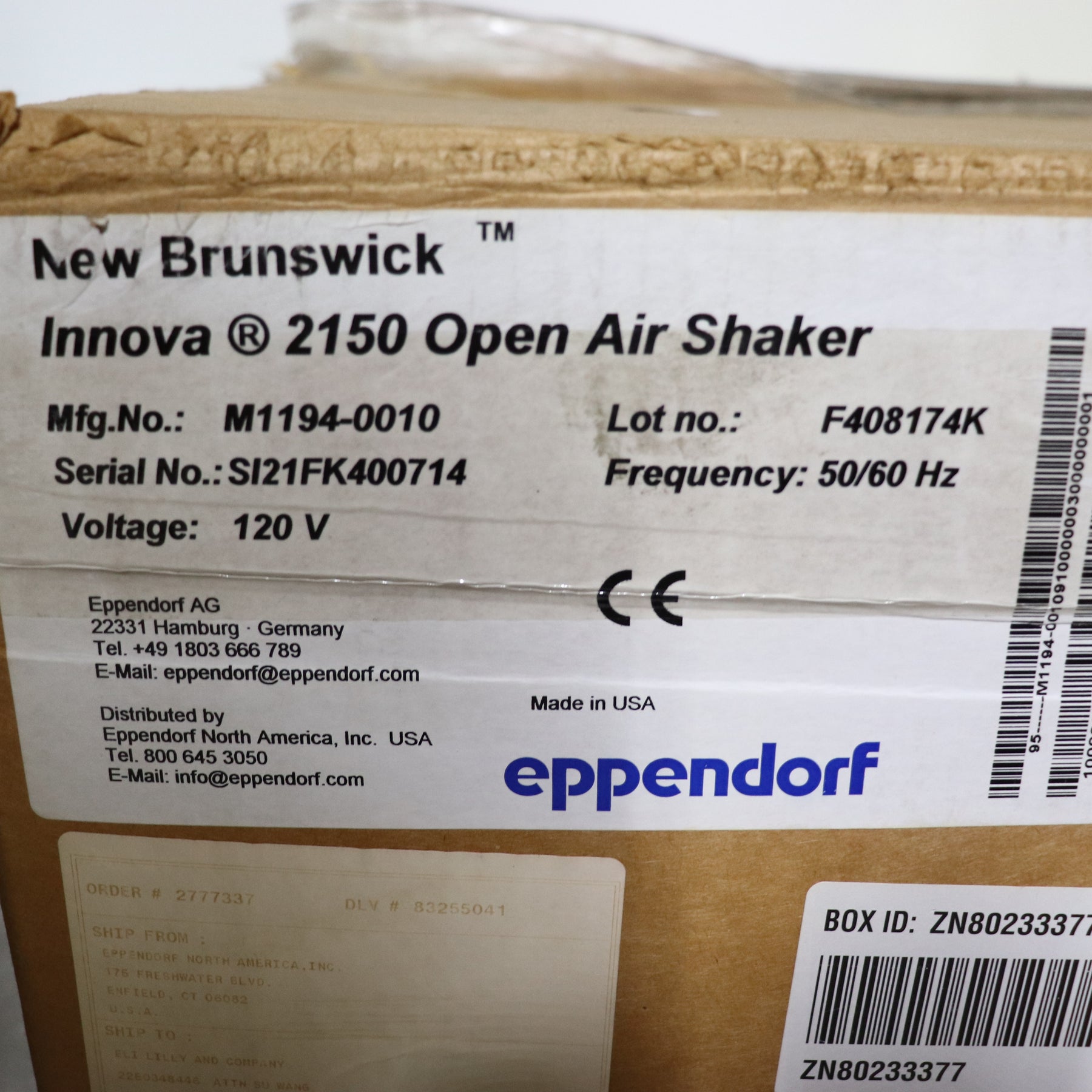 Eppendorf New Brunswick 2100 Innova 2150 Open Air Shaker M1194-0010