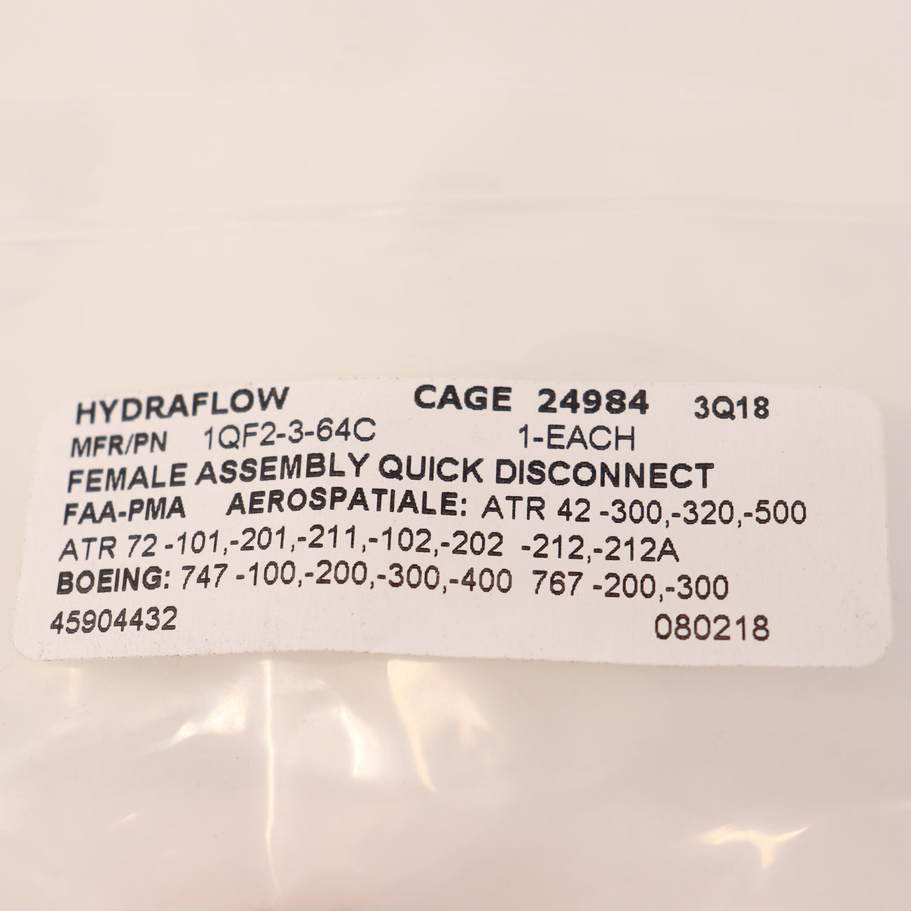 Hydraflow Female Assembly Quick Disconnect Connector 1QF2364C