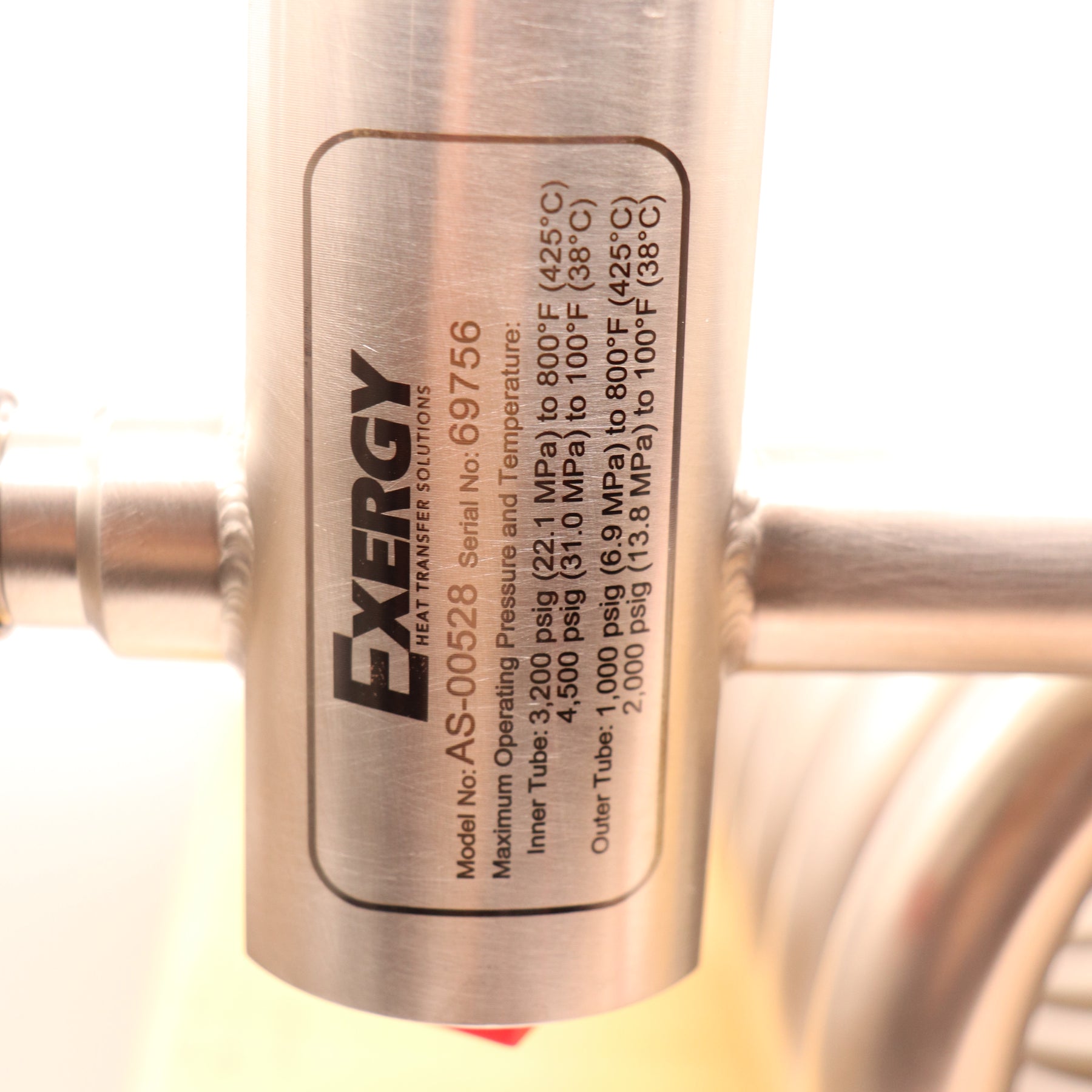 Exergy Stainless Steel Tube-in-tube Heat Exchanger AS-00528
