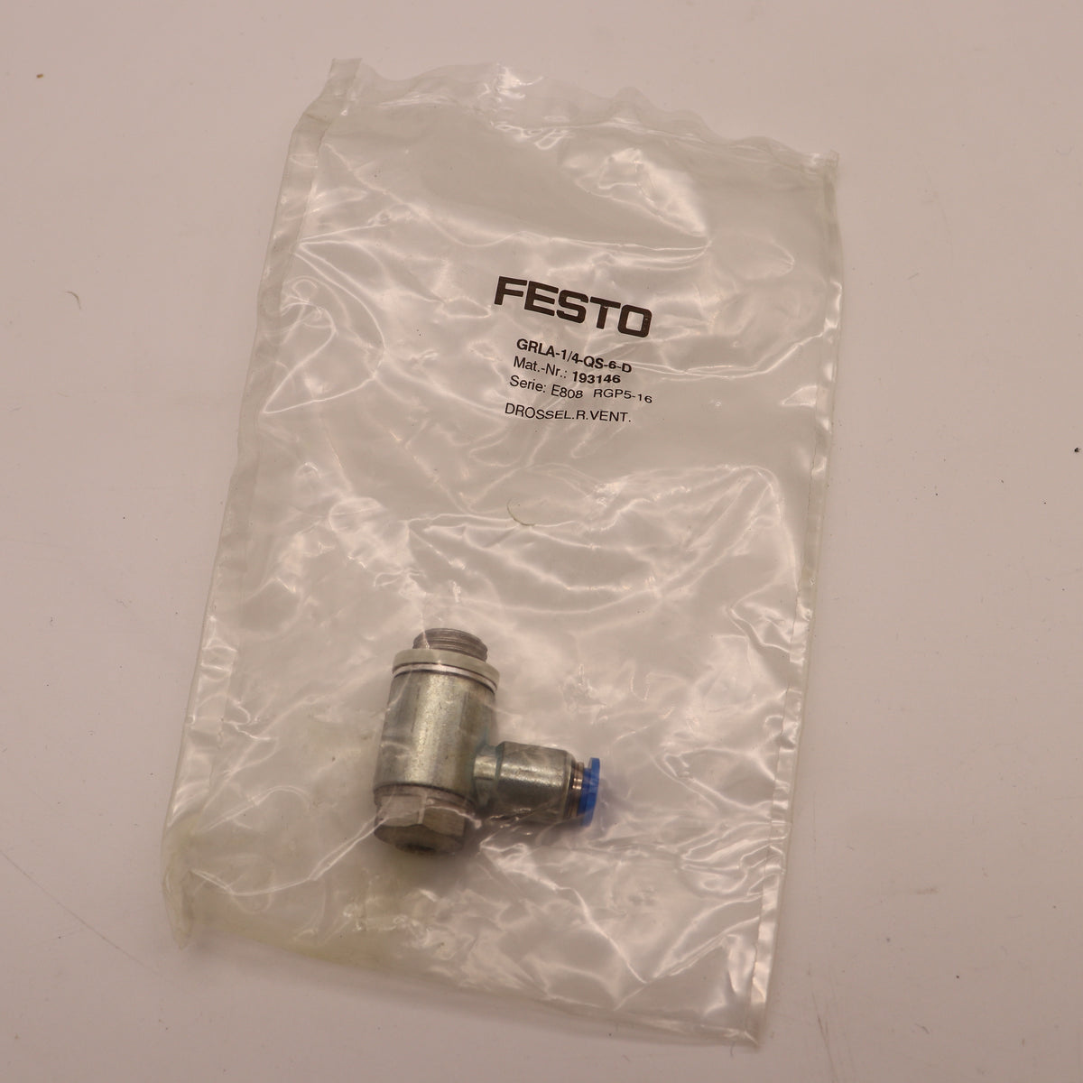 Festo One-Way Flow Control Valve GRLA-1/4-QS-6-D 193146