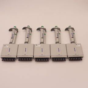 Lot of (5) Eppendorf Research Plus 8 Channel Pipettes 120-1200 uL